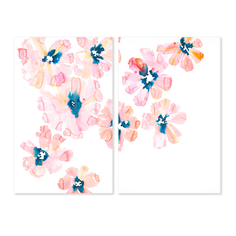 PINK AND BLUE FLOWERS